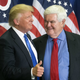 Trump and Gingrich during a campaign rally at the Sharonville Convention Center, Wednesday, July 6, 2016, in Cincinnati. Photo via AP